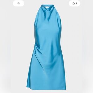 Aritzia Babaton AUDIENCE SATIN MINI DRESS Size 10 Splash Blue